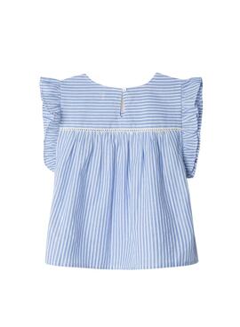 Chemise Pepe Jeans Bella à rayures bleues pour fille.