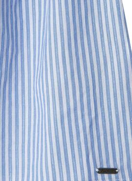 Chemise Pepe Jeans Bella à rayures bleues pour fille.
