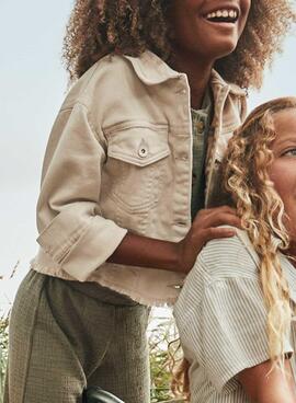 Veste de chasse Mayoral en serge beige pour fille