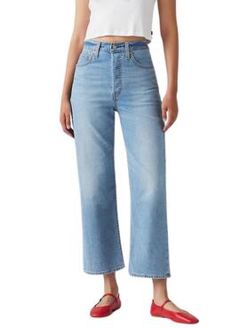 Jean Levis Ribcage droit cheville bleu pour femme