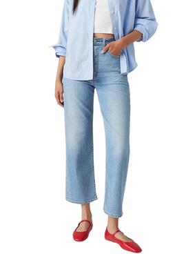 Jean Levis Ribcage droit cheville bleu pour femme