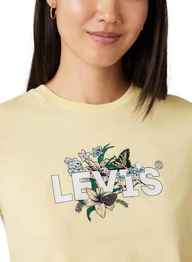 T-shirt Levis Perfect logo jaune pour femme
