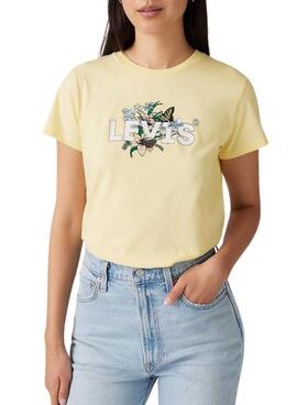 T-shirt Levis Perfect logo jaune pour femme