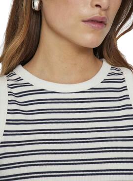 T-shirt Vila Visola à rayures marines pour femme