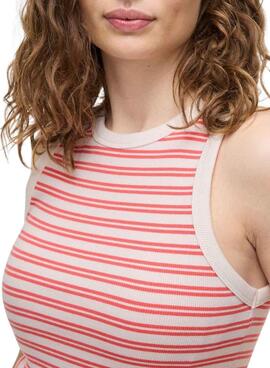 T-shirt Vila Visola à rayures corail pour femme
