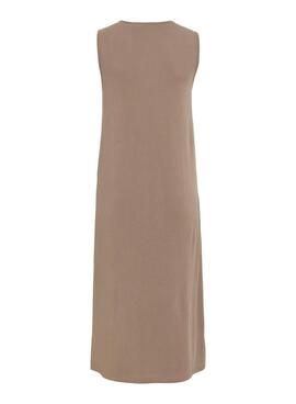 Robe midi en tricot Vila Vimodala pour femme, couleur toastée