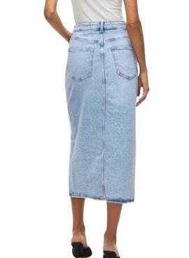 Jupe en jean Vila Vijaf midi bleu clair pour femme