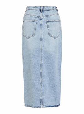Jupe en jean Vila Vijaf midi bleu clair pour femme