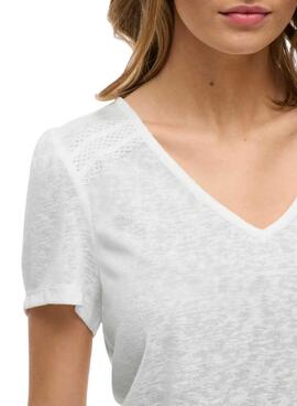 T-shirt Vila Viamer avec dentelle blanche pour femme