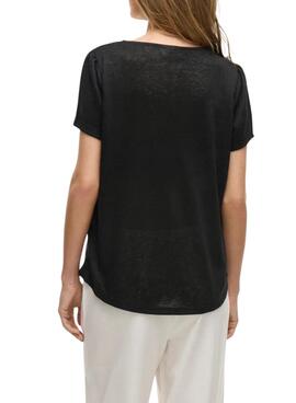 Débardeur Vila Viamer avec dentelle noire pour femme.