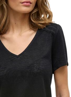 Débardeur Vila Viamer avec dentelle noire pour femme.