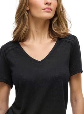 Débardeur Vila Viamer avec dentelle noire pour femme.