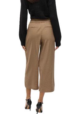 Pantalon Vila Vilinea 7/8 beige pour femme.