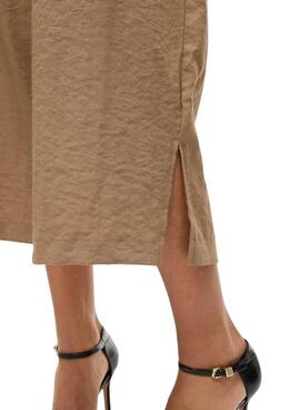 Pantalon Vila Vilinea 7/8 beige pour femme.