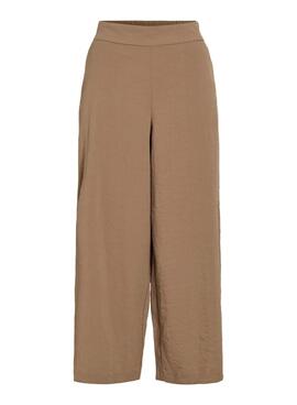 Pantalon Vila Vilinea 7/8 beige pour femme.