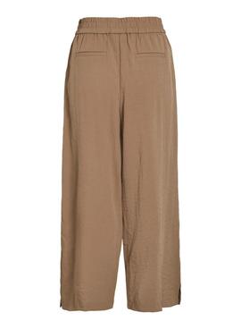 Pantalon Vila Vilinea 7/8 beige pour femme.