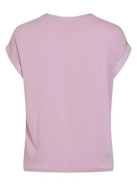T-shirt Vila Viellette en satin rose pour femme