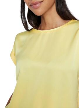 T-shirt Vila Viellette Satin jaune pour femme
