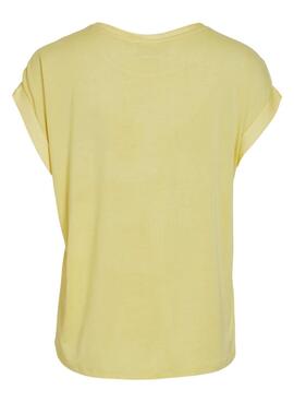 T-shirt Vila Viellette Satin jaune pour femme