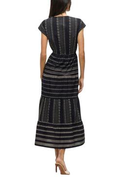 Robe Vila Visavila imprimée noire pour femme