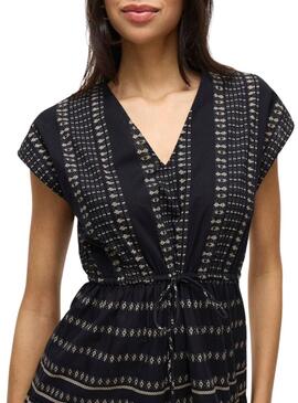 Robe Vila Visavila imprimée noire pour femme