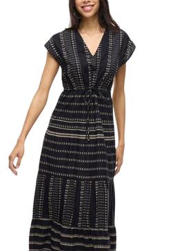 Robe Vila Visavila imprimée noire pour femme