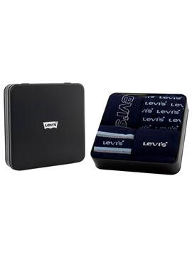 Boîte cadeau 4 chaussettes Levi's combo bleu pour homme