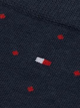 Paquet de 2 chaussettes à pois bleus Tommy Hilfiger pour homme.