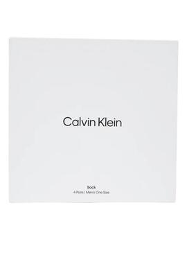 Boîte cadeau 4 paires de chaussettes Calvin Klein noires et grises pour homme