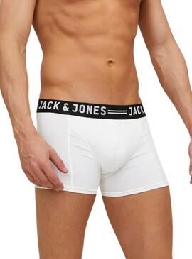 Pack 3 Boxers Jack and Jones Sense noir, gris et blanc pour homme