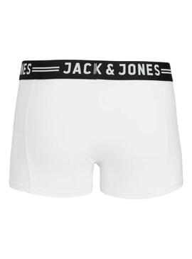 Pack 3 Boxers Jack and Jones Sense noir, gris et blanc pour homme