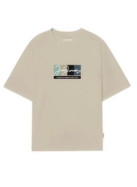 T-shirt Jack and Jones Portland beige pour homme