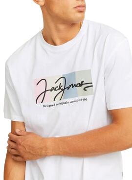 T-shirt Jack and Jones Portland blanc pour homme