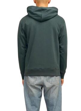 Sweatshirt Jack and Jones Portland verte à capuche pour homme