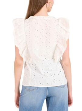 Chemise Naf Naf Ris blanc pour femme