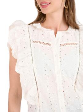 Chemise Naf Naf Ris blanc pour femme