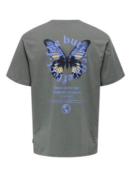 T-shirt Only and Sons Keane grise pour homme