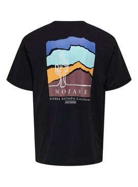 T-shirt Only and Sons Keane noir pour homme.