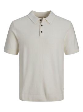 Polo Jack and Jones en punto beige para hombre