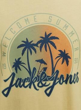 T-shirt Jack and Jones Summer jaune pour homme.