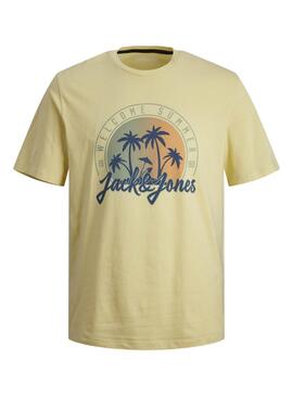 T-shirt Jack and Jones Summer jaune pour homme.