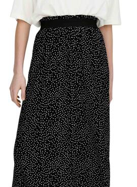 Jupe Only Venidig à pois noirs pour femme