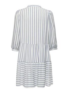 Robe Only Kaya 3/4 Puff à rayures blanches imprimées pour femme