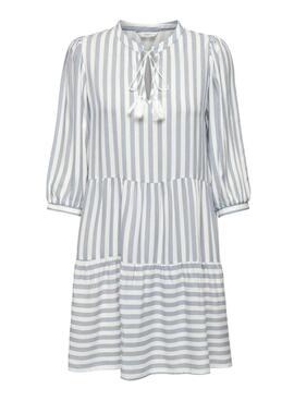 Robe Only Kaya 3/4 Puff à rayures blanches imprimées pour femme