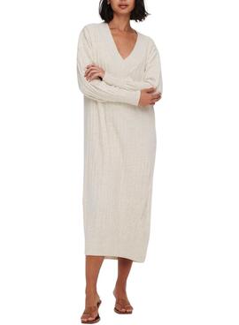 Robe midi Only New Tessa beige pour femme