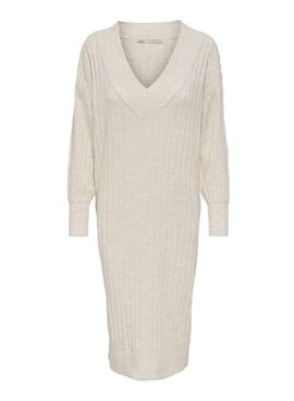 Robe midi Only New Tessa beige pour femme