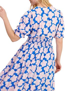 Robe Naf Naf Montse imprimée de fleurs bleues pour femme