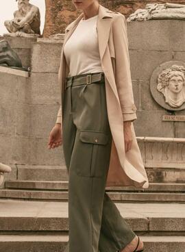 Trench Naf Naf Sara beige pour femme