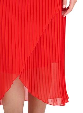 Jupe plissée Naf Naf Nora rouge pour femme