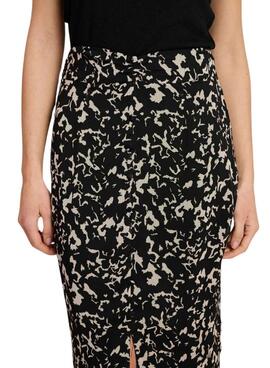 Jupe Naf Naf imprimé noir irrégulier pour femme